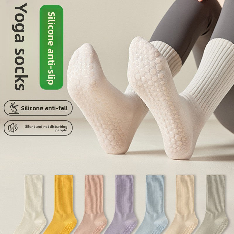 Women's Mid-Calf Yoga Socks Non-Slip Breathable Grip Socks for Pilates & Fitness