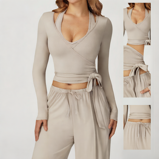 Women's Quick-Dry Brushed Yoga Set  2-Piece Sportswear with Vest & Wide-Leg Pants
