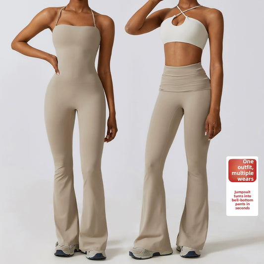 Women's Seamless Yoga Jumpsuit  Quick-Dry One-Piece Activewear with Slim Fit Design
