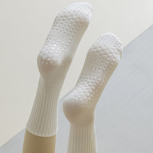 Women's Mid-Calf Yoga Socks  Non-Slip Breathable Grip Socks for Pilates & Fitness